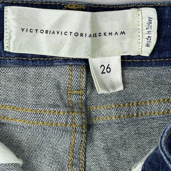 Victoria Victoria Beckham Womens Denim Jeans Slim Fit Dark Wash Sz 26 Minimalist - Picture 5 of 14